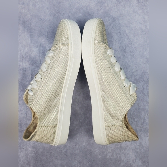 Toms Sparkle Gold Flat Comfy Woman Sneakers Size 7.5 - Picture 6 of 13